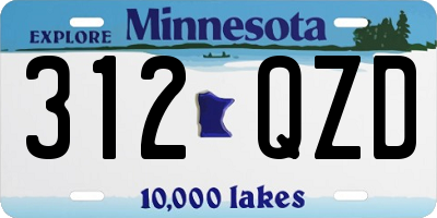 MN license plate 312QZD