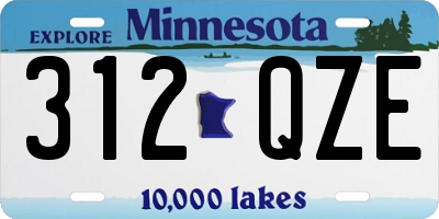 MN license plate 312QZE