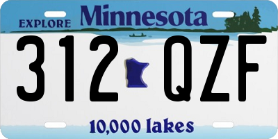 MN license plate 312QZF