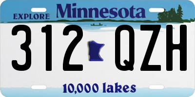 MN license plate 312QZH