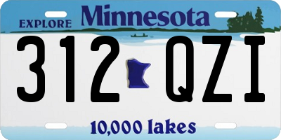 MN license plate 312QZI