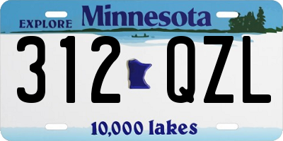 MN license plate 312QZL