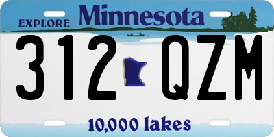 MN license plate 312QZM