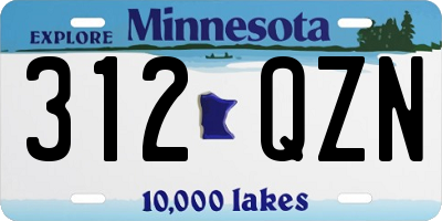 MN license plate 312QZN