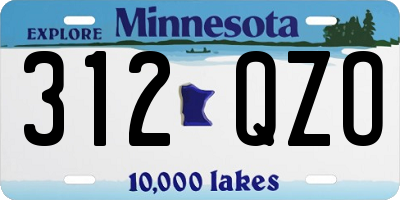 MN license plate 312QZO