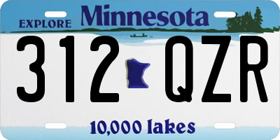 MN license plate 312QZR