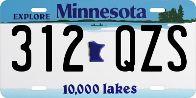 MN license plate 312QZS