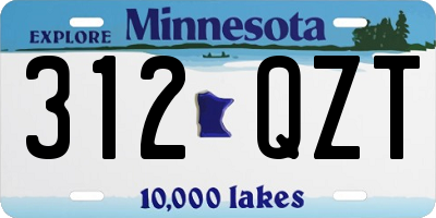 MN license plate 312QZT