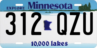 MN license plate 312QZU