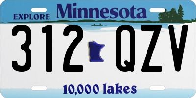 MN license plate 312QZV