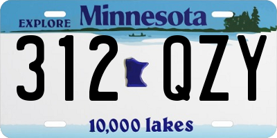 MN license plate 312QZY