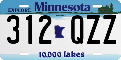 MN license plate 312QZZ