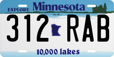 MN license plate 312RAB
