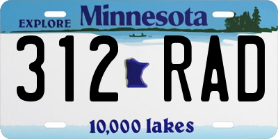 MN license plate 312RAD
