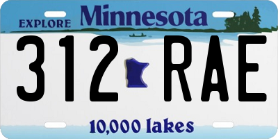 MN license plate 312RAE