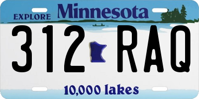 MN license plate 312RAQ