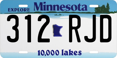MN license plate 312RJD