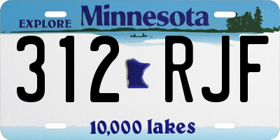 MN license plate 312RJF