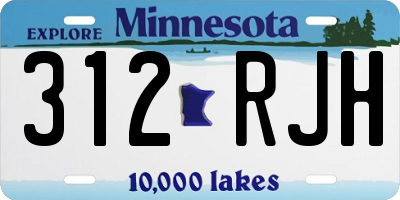 MN license plate 312RJH