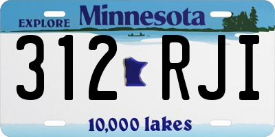 MN license plate 312RJI
