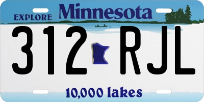 MN license plate 312RJL