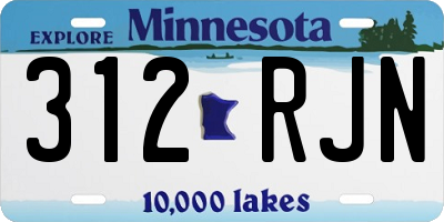 MN license plate 312RJN