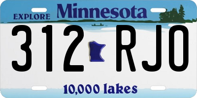 MN license plate 312RJO