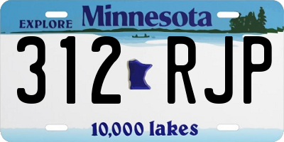 MN license plate 312RJP