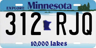 MN license plate 312RJQ