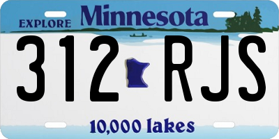 MN license plate 312RJS