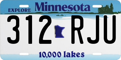 MN license plate 312RJU