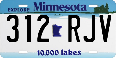 MN license plate 312RJV