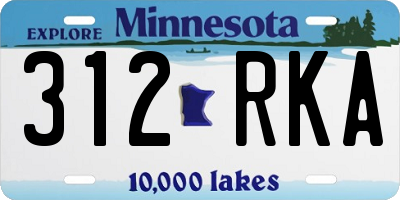 MN license plate 312RKA