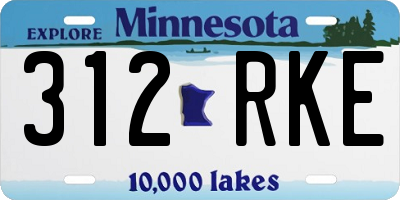 MN license plate 312RKE