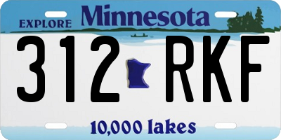 MN license plate 312RKF