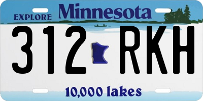 MN license plate 312RKH