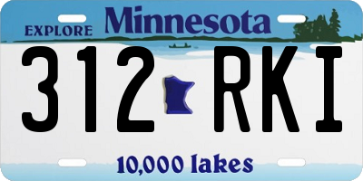 MN license plate 312RKI