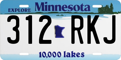 MN license plate 312RKJ