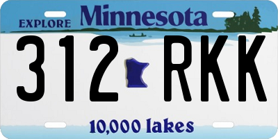 MN license plate 312RKK