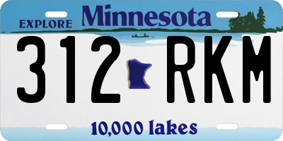 MN license plate 312RKM