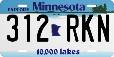 MN license plate 312RKN