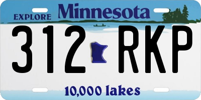 MN license plate 312RKP