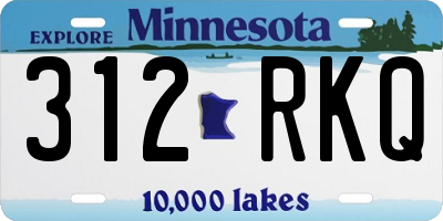 MN license plate 312RKQ