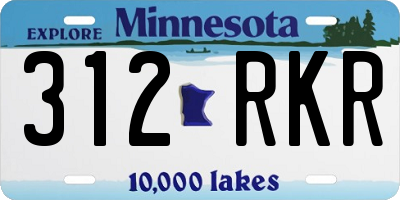 MN license plate 312RKR