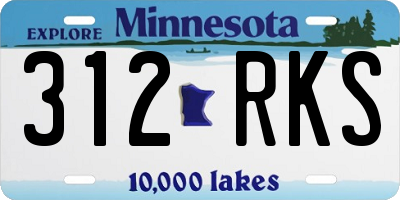 MN license plate 312RKS