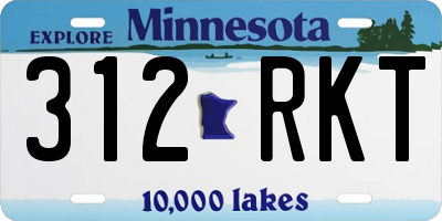 MN license plate 312RKT