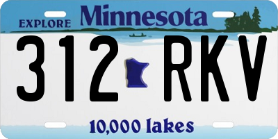 MN license plate 312RKV