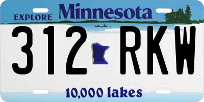 MN license plate 312RKW