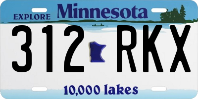 MN license plate 312RKX