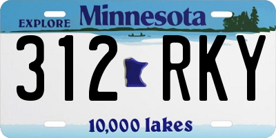 MN license plate 312RKY